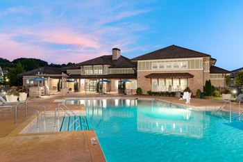 Pool view at Abberly Market Point Apartment Homes, Greenville